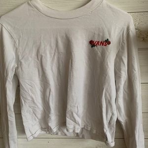 Vans white long sleeve shirt cropped